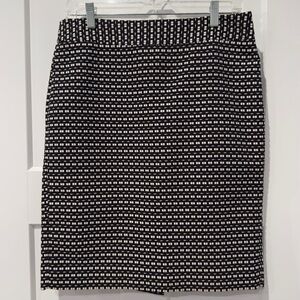 🖤🤍 Ann Taylor Chic Navy Blue and White Pencil Skirt, Size 6 - 🤍🖤